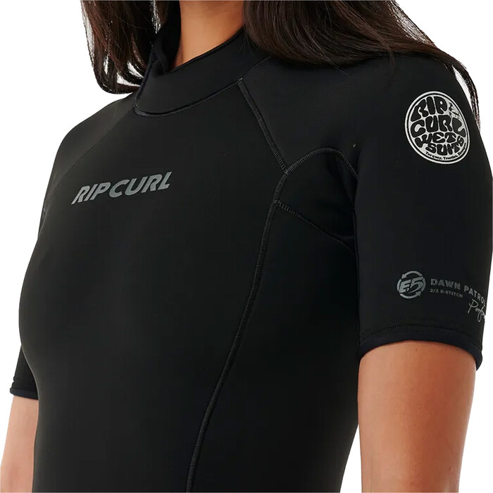 2024 Rip Curl Mujer Dawn Patrol 2mm Back Zip Shorty Neopreno 136WSP - Black